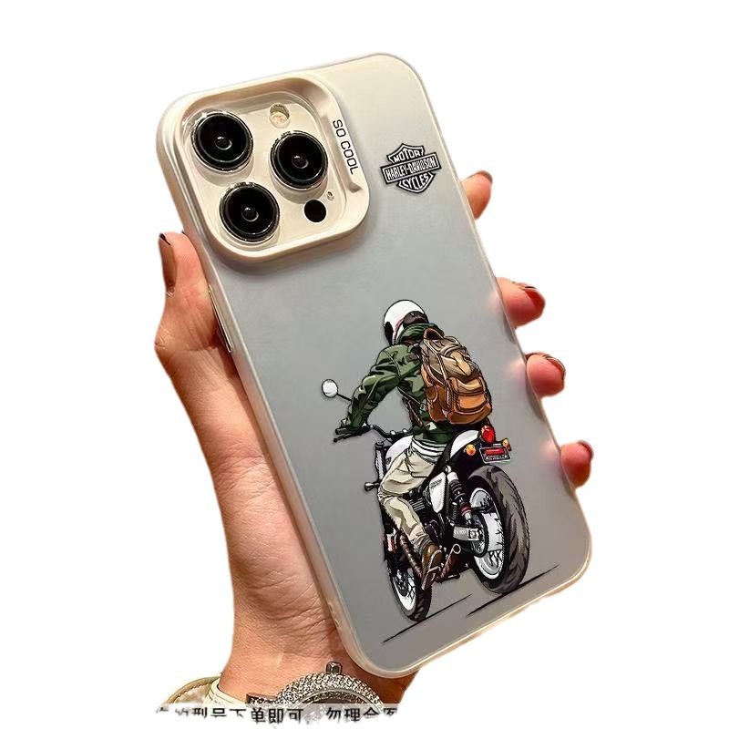 Nuevo chico motociclista para iPhone 16 funda para teléfono móvil Apple 15promax/14 /13pro12 Europa y América 11