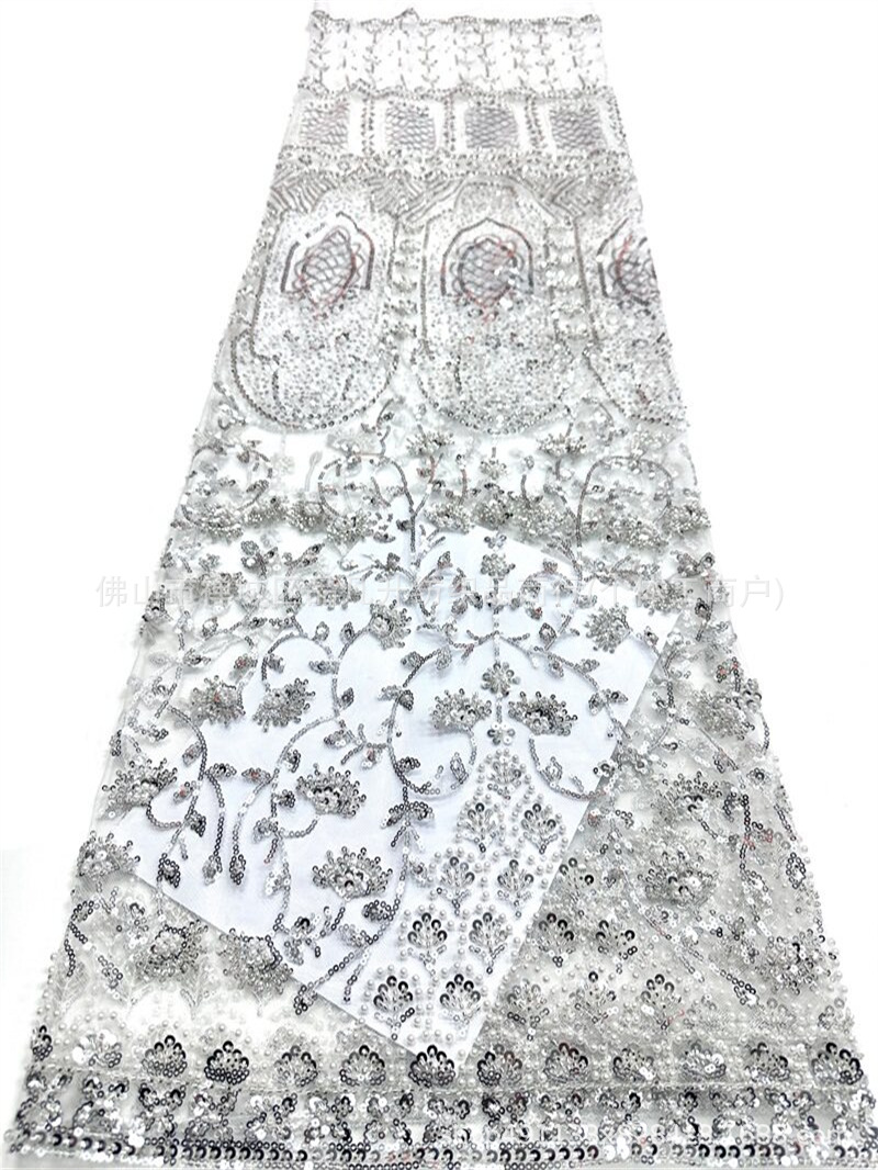 2026 nuevo diseño de fabricantes pesados cuentas bordadas tela de vestido de noche de lujo de alta calidad al por mayor