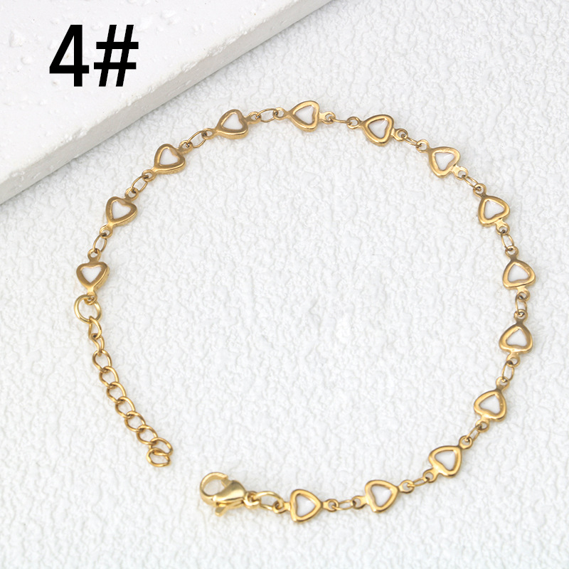 Daily Occasion 304 Stainless Steel Material Ion Plating (IP) 18K Gold Plated Heart Shape 304 Stainless Steel Simple Style Waterproof Non Tarnish 304 Stainless Steel Bracelets