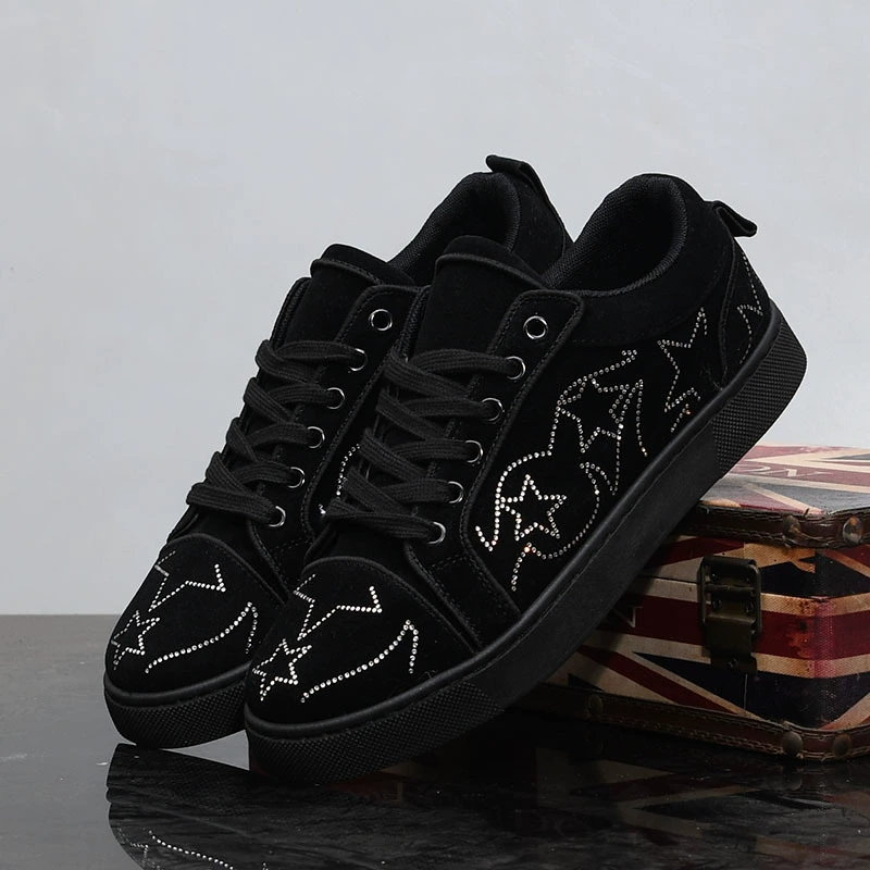 Модный бренд Dexun, нишевые ретро-классические износостойкие и дезодорирующие мужские туфли, универсальные дышащие повседневные кроссовки с красной подошвой, инкрустированные бриллиантами 8816