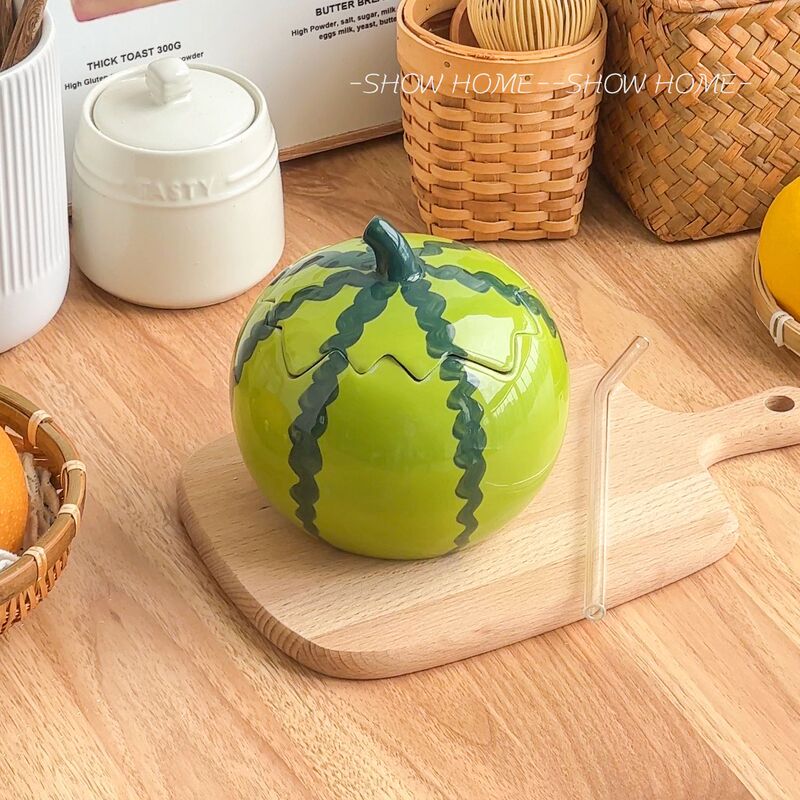 带盖特别的饭碗高颜值泡面碗好看甜品碗冰淇淋西瓜可爱陶瓷碗|undefined