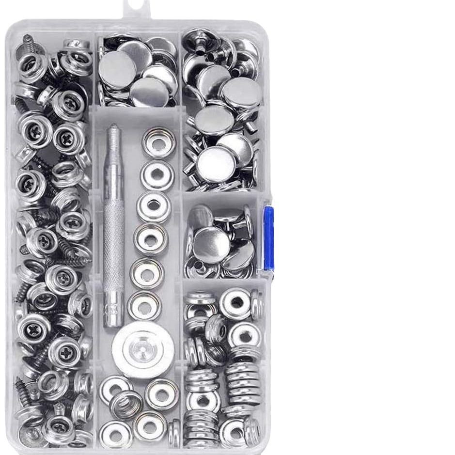 15mm tornillo de acero inoxidable grande hebilla blanca tornillo de lona hebilla fija hebilla de tornillo de yate con herramienta de instalación