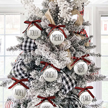 圣诞节家居白色圣诞球挂件装饰，9-12pcs圣诞树挂饰 蝴蝶结圣诞球