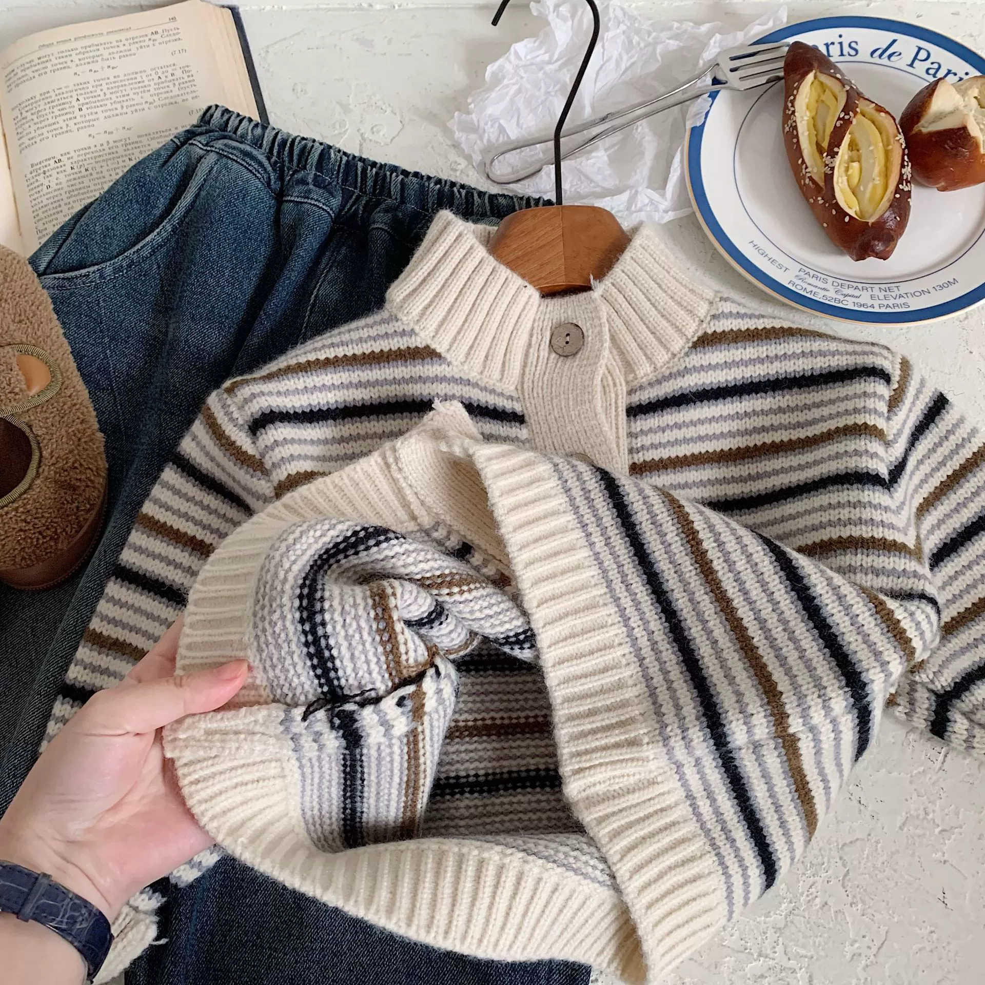 Children's sweater, winter knitted shirt, jacket