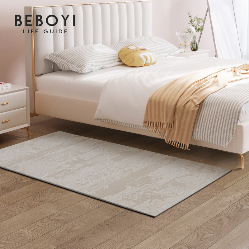 Alfombra dormitorio alfombra de cama minimalista alta leche café simple versátil armario larga alfombra de cama principal alfombra de cola