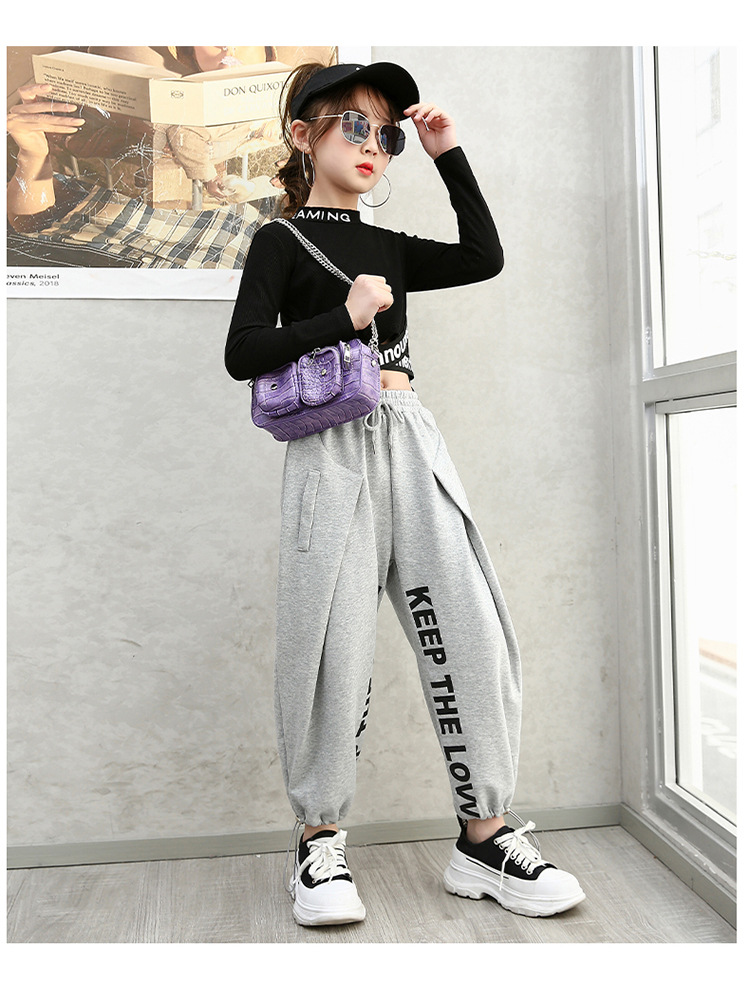 Girls jazz children's hip-hop dance practice set, girls street dance, navel exposed walking show, performing in_voghion.com