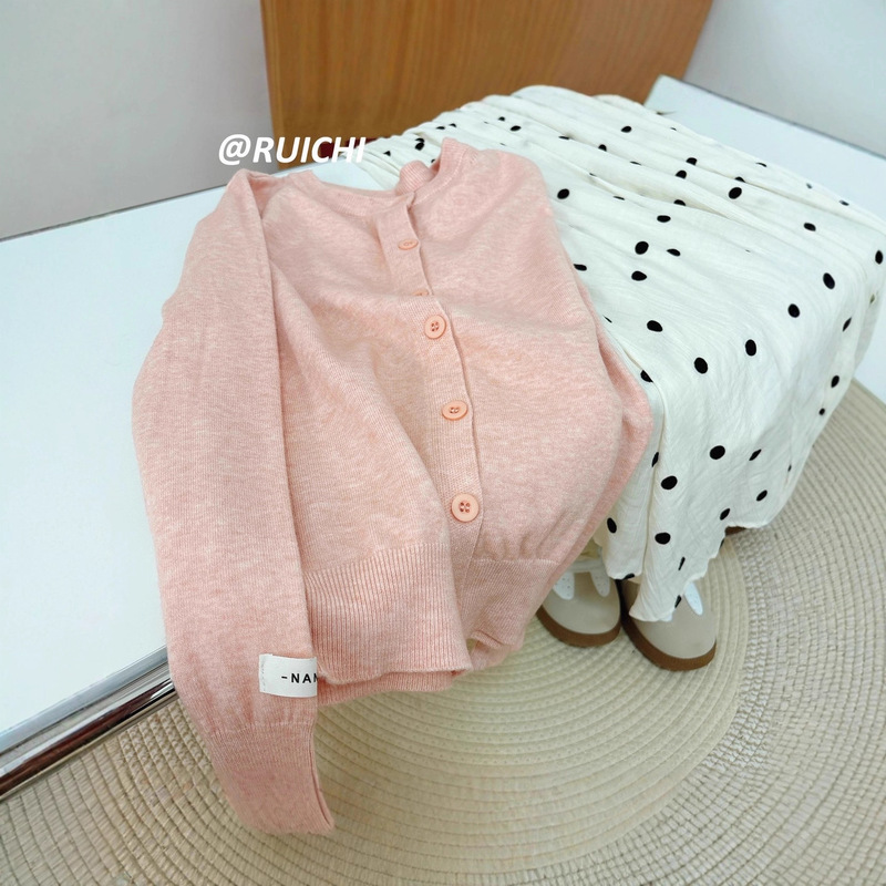 Soft and Comfortable Round Neck Long-Sleeved Knitted Cardigan, This Spring's New Korean Style Gentle Age-Reducing Versatile Slimming Top