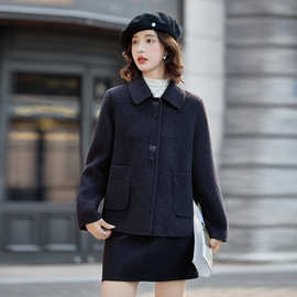 2025秋冬新款羊毛双面呢女士大衣短款简约百搭高级感外套 ME2867
