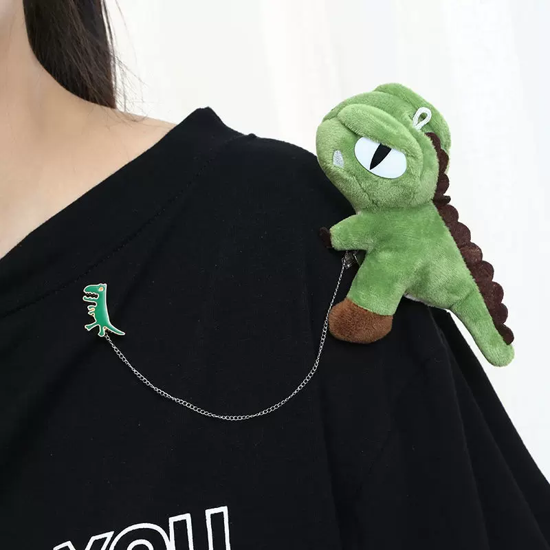 毛绒小熊猫胸针 ins网红可爱恐龙公仔日韩卡通皮卡丘胸针包包配饰