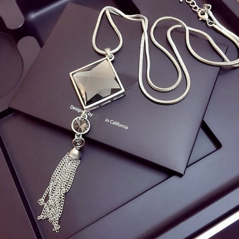 Модный свитер, цепочка, ожерелье, универсальный аксессуар демисезон, подвеска, европейский стиль, стиль высокого качества, легкая роскошь