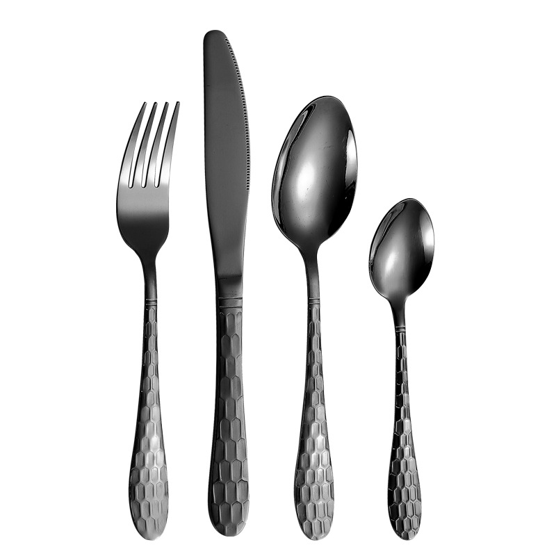 Productos de comercio electrónico transfronterizos cubiertos de acero inoxidable set de 24 piezas de cubo de agua cuatro piezas principales caja de regalo cuchillo de comida occidental set de tenedor y cuchara