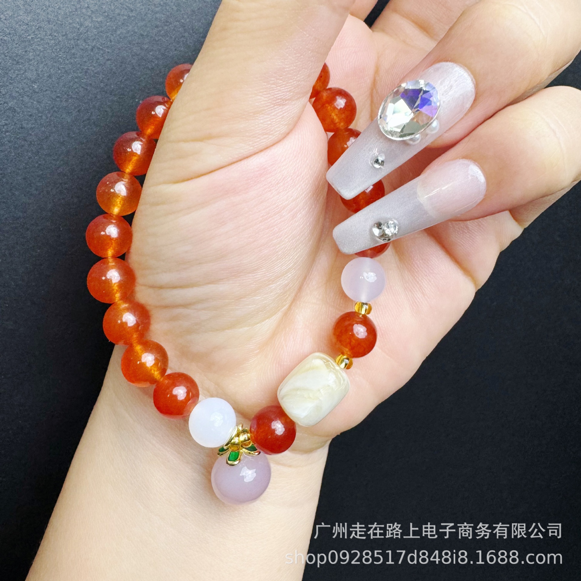 붉은 마노 디자인 (8mm)