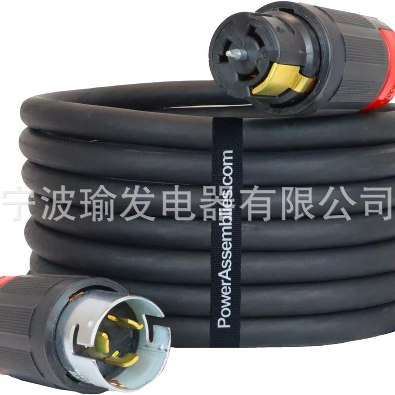 Twist-Lock Generator Power Extension Cord, 50 Amperes, 125/250 Volt Cable Type, Us Standard Plug Twist-Lock Generator Power Extension Cord, 50 Amperes, 125/250 Volt Cable Type, Us Standard Plug