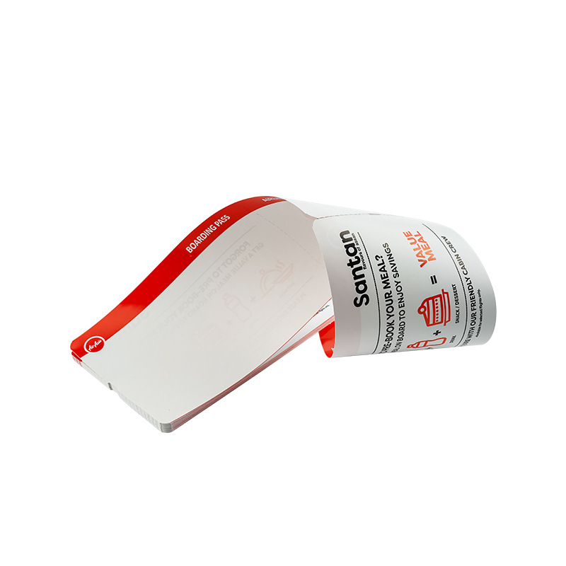 Sakura personalizada tarjeta de embarque de aviación impresión de papel pegada etiqueta sensible al calor personalizada aeronave equipaje aéreo