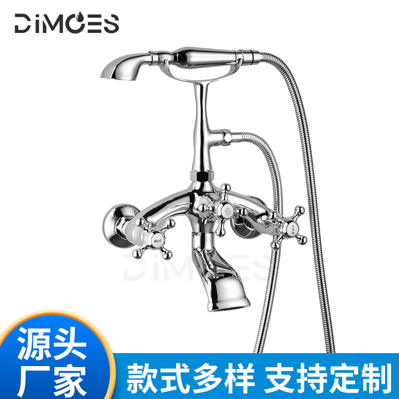 质量保证镀铬入墙水龙头古典仿古入墙浴缸水龙头