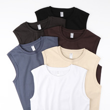 230g重磅纯白色纯棉无袖背心男士T恤情侣款简约休闲宽松女宽肩潮