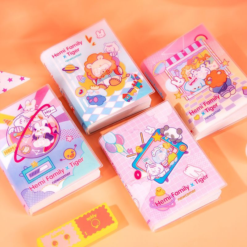 Cute girl's hand book color page illustration high-looking ins style pink primary and secondary school students magnetic buckle notebook Cute girl's hand book color page illustration high-looking ins style pink primary and secondary school students magnetic buckle notebook