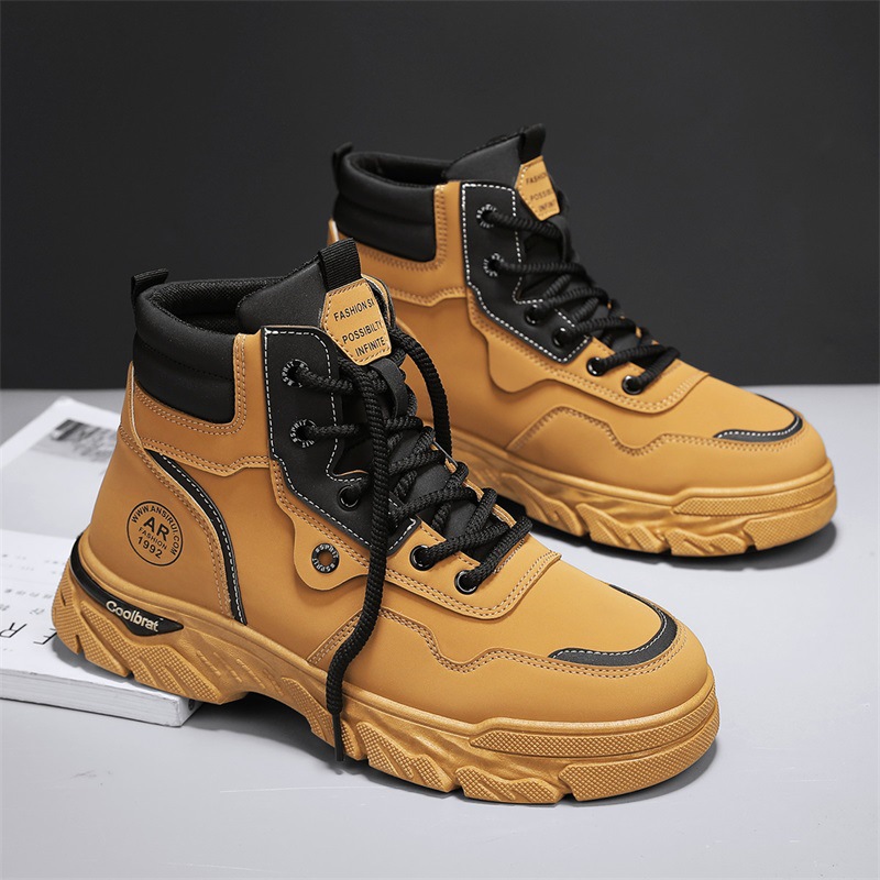 Botas Martin para hombres de verano transpirables negros zapatos casuales de protección laboral para hombres al aire libre alta 2024 nuevos zapatos de trabajo