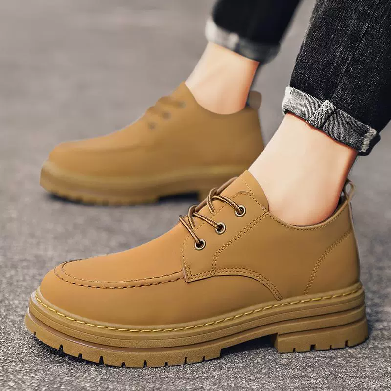 Костюм, мужская обувь, осенне-зимнее британское Деловое платье, черная Свадебная повседневная кожаная обувь для жениха, мужские Ботинки Martin с низким вырезом