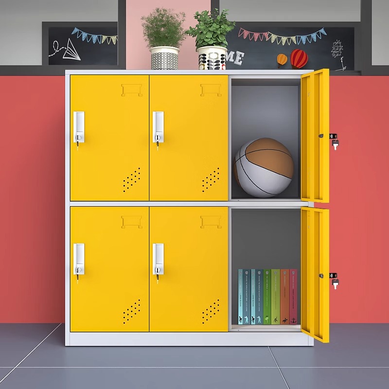 Estante para libros de jardín de infantes, armario de metal para estudiantes de aula, armario pequeño, casillero de color, armario de almacenamiento magnético con cerradura