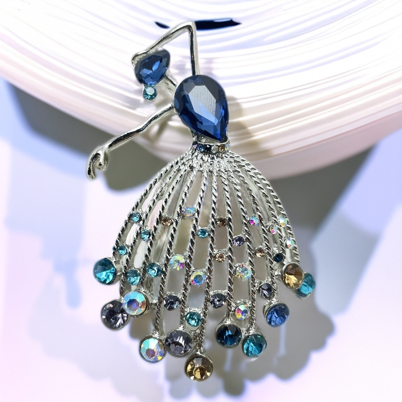 French-Style Ballet Girl Brooch, High-End New Women's Crystal Brooch, Niche Design Pin, Dress Accessory