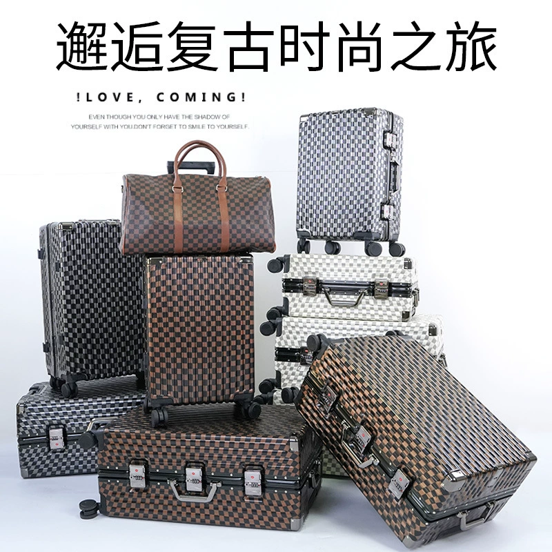 Элитный утолщенный чемодан, новый модный багаж с алюминиевой рамой, большой вместимости, ударопрочный, бесшумный, на универсальных колесах