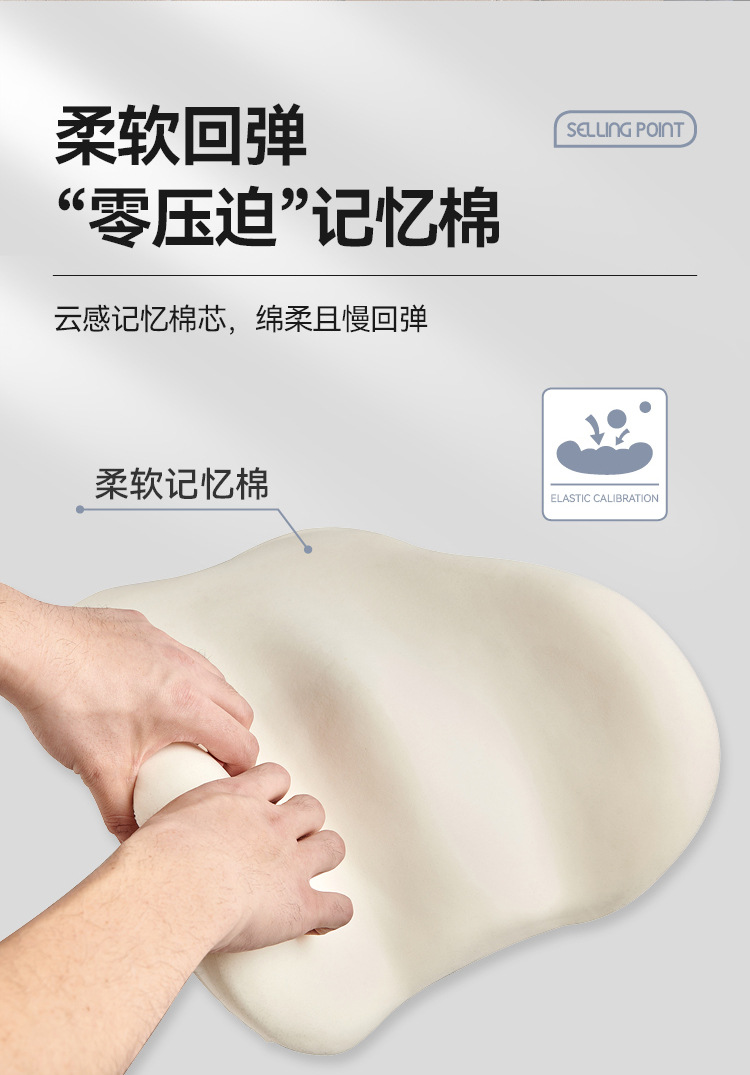 Memory foam rebound car headrest waist pillow breathable car pillow car seat waist back cushion set wholesale