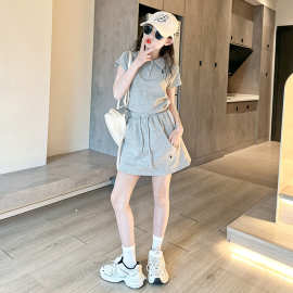 女童套装运动夏装2025新款时尚小女孩衣服穿搭儿童短袖短裙两件套