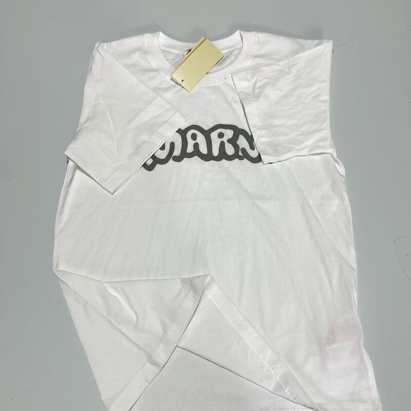 Cross-border bestseller in Japan and Korea: Mar simple cartoon font printed pattern casual cotton T-shirt for men and women couples Cross-border bestseller in Japan and Korea: Mar simple cartoon font printed pattern casual cotton T-shirt for men and women couples