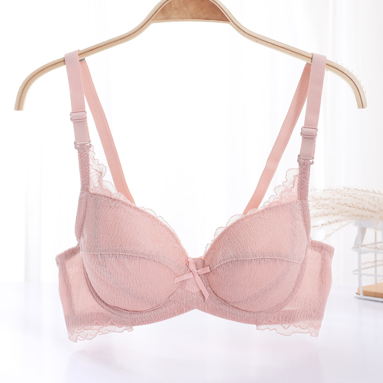 Fábrica de Shantou punto ajustable tipo de bra de mujer ligero y delgado con anillo de acero de soporte para juntar ropa interior de bra anti-caída