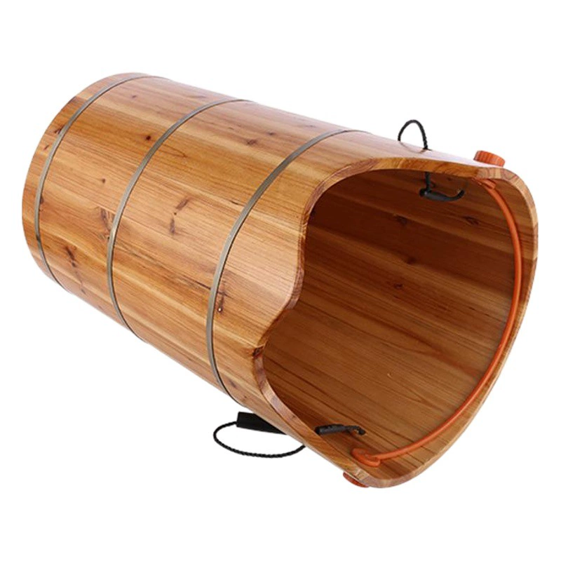 Деревянная ванночка для ног с крышкой, паровая ванночка для спа-процедур для ног, терапия паром для ног с подогревом, кедровая ванночка для мытья ног, 60 см, поставка от производителя