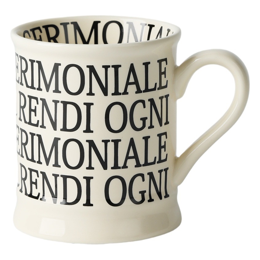 Impresión romana diseño taza crema francesa carta Oficina agua taza de café taza de regalo