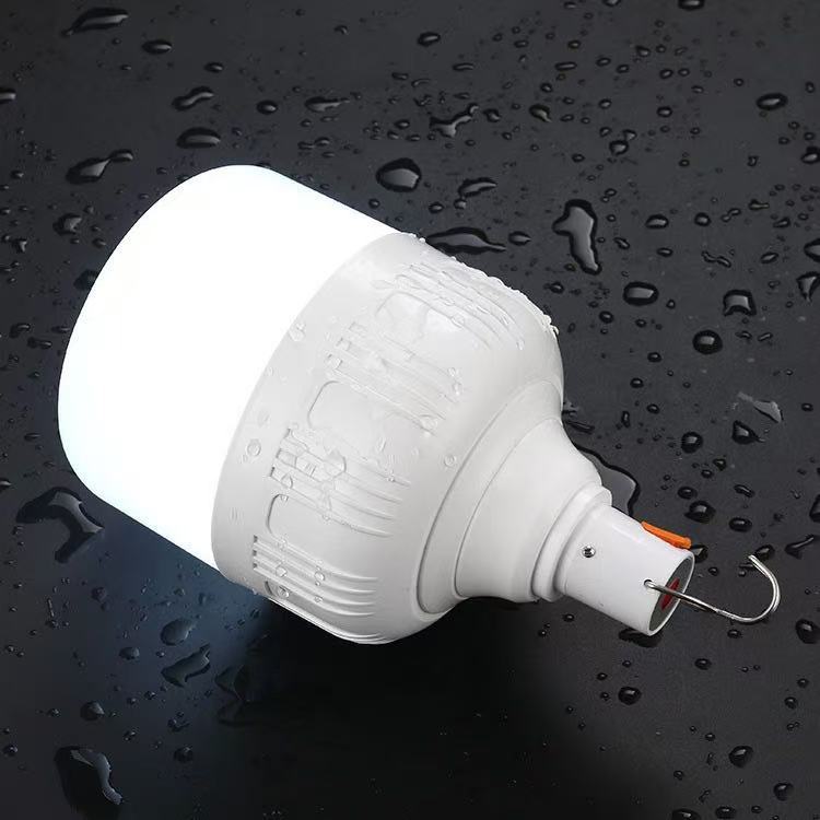 Bombilla led al aire libre para acampar lámpara de puesto usb bombilla recargable bombilla de carga de potencia completa campo de campamento al aire libre