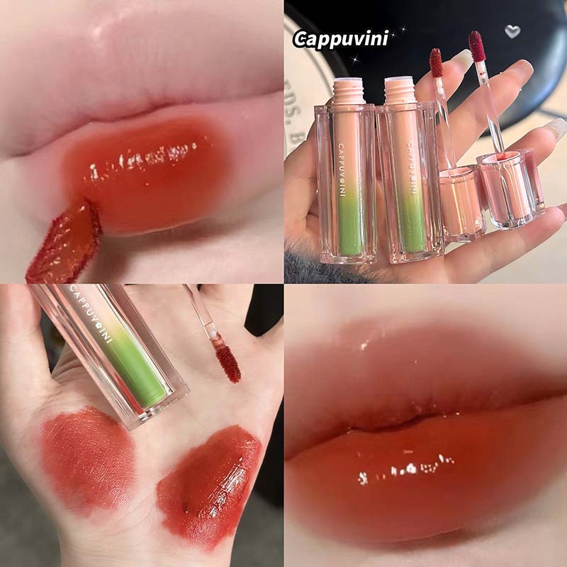 Cappuvini esmalte de labios de espejo, esmalte de labios hidratante, agua, miel de labios, gelatina de labios, gloss labial