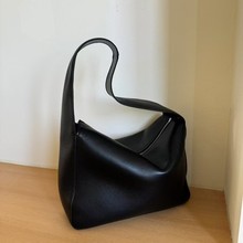 简约柔软头层小牛皮质感单肩女包腋下包