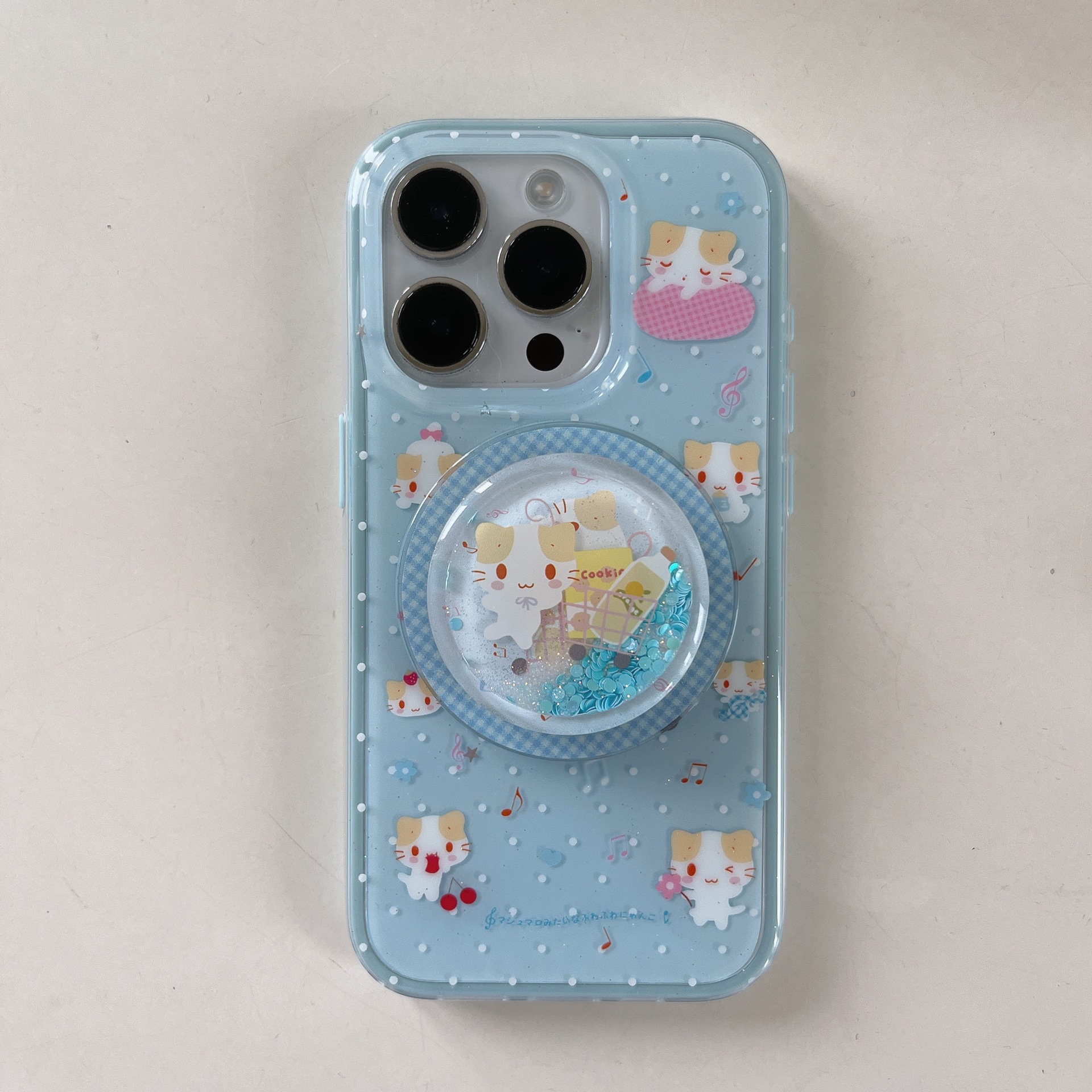 Divertido gato de algodón de azúcar de dibujos animados para Apple 16ProMax funda para teléfono móvil 15Pro nicho 14/13 nuevo 15PM