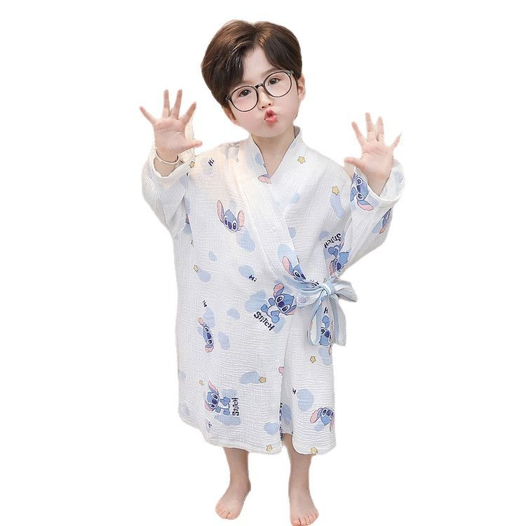 男の子のバスローブ夏の純綿長袖赤ちゃんのバスタオル男の子のガーゼのパジャマ|undefined