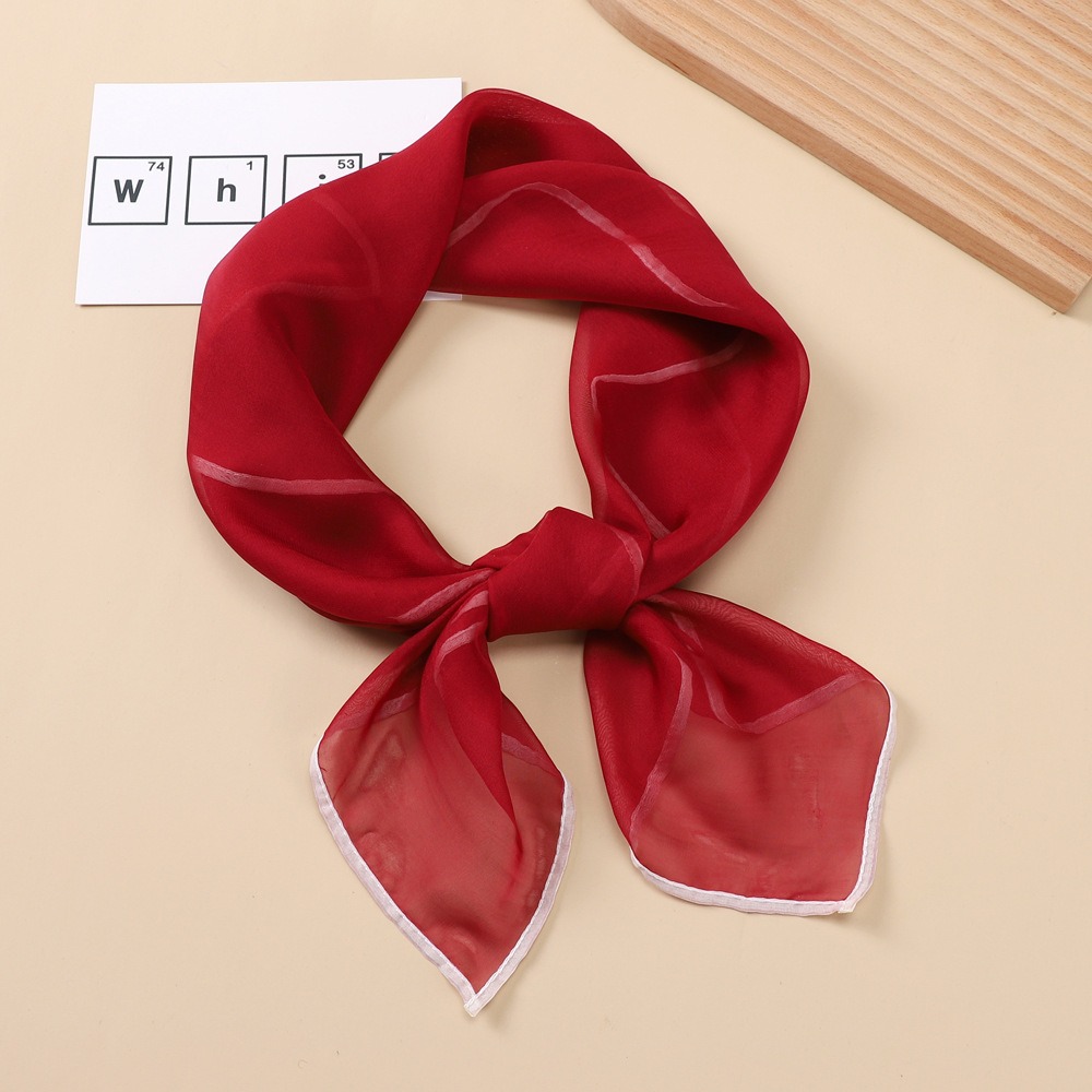 50g Weight Silk Scarf Classification Holiday, Street Occasion Moire Yarn Material Solid Color Pattern Spring&Summer Season Women's Gender Simple Style Style Women's Simple Style Solid Color Moire Yarn Silk Scarf 20