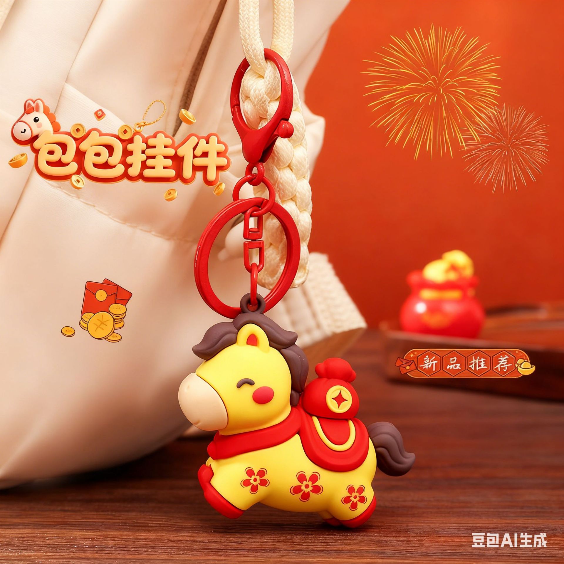 Year of the Horse Original Series Keychain Pendant Zodiac Figurine Bag Charm New Year Small Gift Wholesale