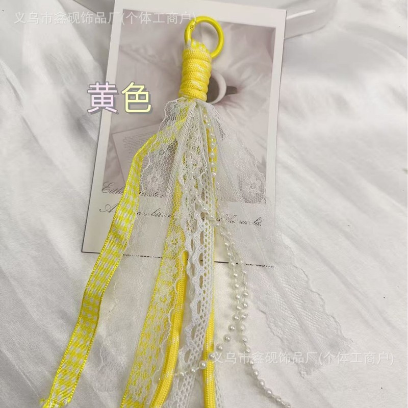 蕾丝绳艺钥匙扣细腻质感装饰创意编织挂绳ins风绳结手绳手工车载|undefined