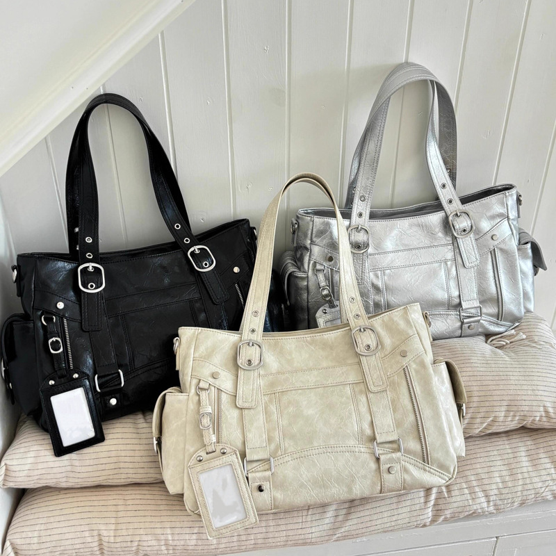 Cross-Border Sweet-Cool Style Large-Capacity Tote Bag, Personalized Versatile Handbag, Simple Shoulder Bag, Commuter Crossbody Bag