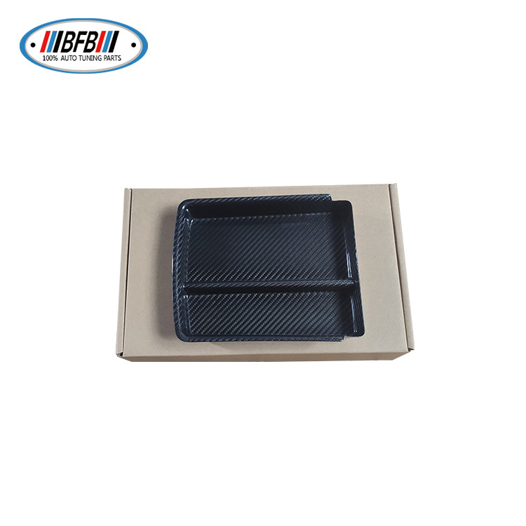 100% Real Carbon Fiber Storage Box Cover - For Tesla Model X S 2014-2020 - Carbon Fiber Interior Trim Glossy