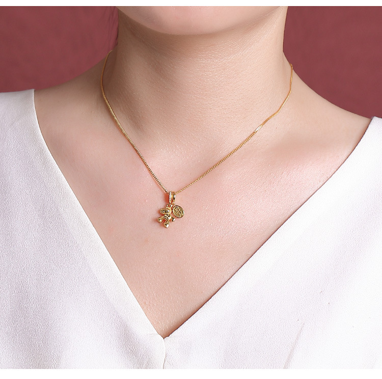 Bộ dây chuyền bạc S925 mặt ngựa kéo may mắn – đồng xu ba chiều phong thủy — Mẫu bạc (bộ dây chuyền) chi tiết 7