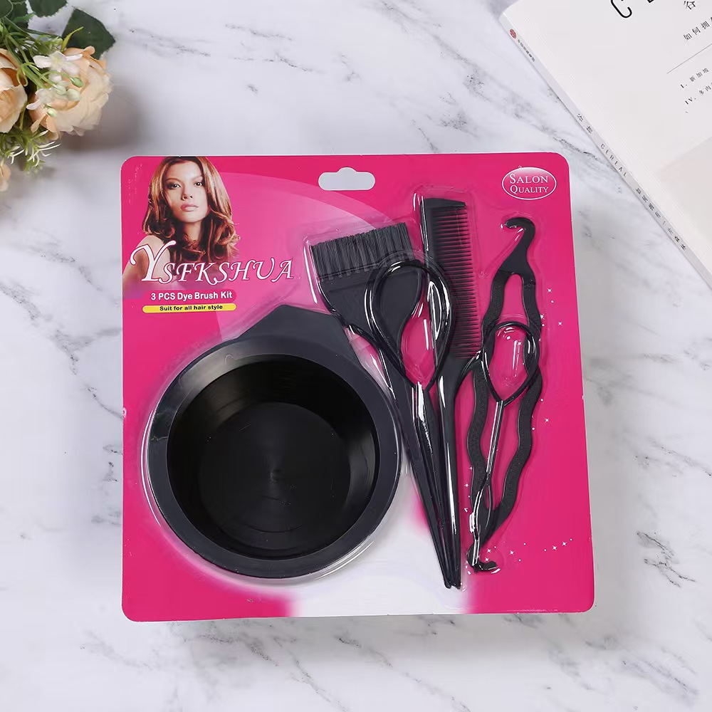 Herramientas de teñido de cabello transfronterizo pincel de teñido de cabello conjunto de cepillo de aceite pincel de teñido de cabello conjunto de cepillo de cabello suave tazón de teñido de cabello al por mayor