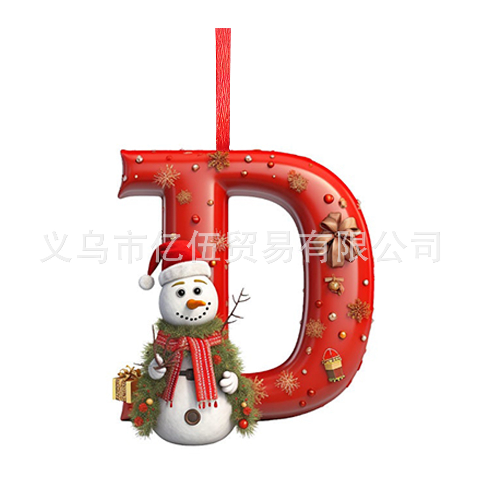 Nuevos productos transfronterizos 26 letras muñeco de nieve bebé colgante de Navidad acrílico plano árbol de Navidad decoración para el hogar colgante image 9