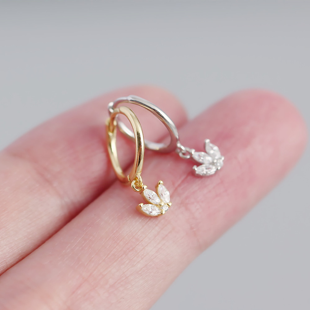 Geometric Fashion 925 Sterling Silver Gem Plating Earrings display picture 3