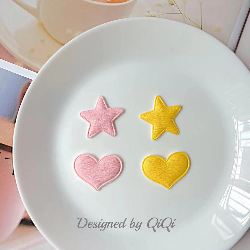 Five-pointed star leather heart-shaped diy clothing accessories fresh sweet hole shoes hairpin hair accessories accessories