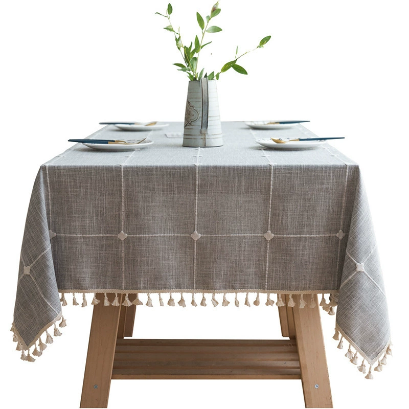 (Cross-border trading), picnic table, cloth, rectangular table mat, cotton and linen, with embroidery