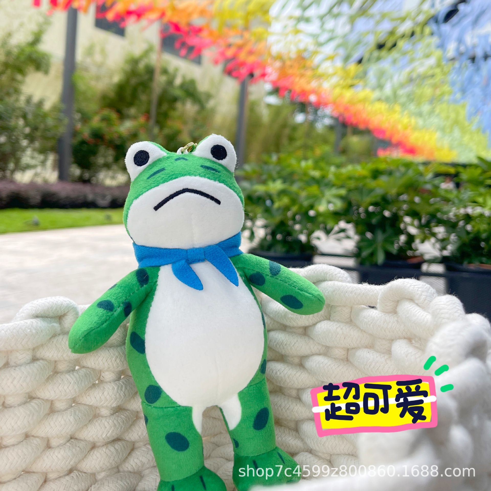 동요 귀여운 인터넷 축하  개구리 봉제 장난감 펜던트 큰 눈 녹색 개구리 인형 가방 펜던트 판매