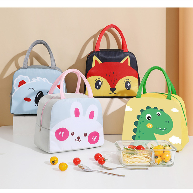 Nueva bolsa de almuerzo portátil de dibujos animados bolsa de almuerzo de estudiante con arroz engrosado papel de aluminio caja de picnic bolsa de aislamiento
